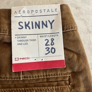 Aeropostale Tan brown Skinny Pants jeans size 28 x 30 new with tags